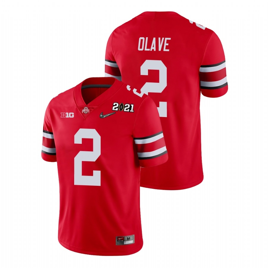 Ohio State Buckeyes Men's NCAA Chris Olave #17 Scarlet Champions 2021 National College Football Jersey BHW8449OV